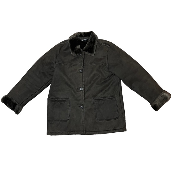 Suede Faux Fur Coat - Picture 1 of 2